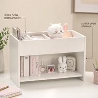 Organisateur de bureau autoportant avec étagères ouvertes pour livres, fournitures de bureau et décoration intérieure