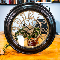 Horloge murale squelette antique en quartz silencieuse de luxe dorée de 23 pouces pour la décoration de la maison, du salon, de la chambre à coucher et du bureau