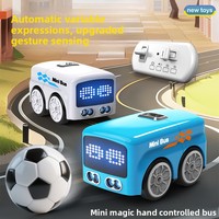 Mini Bus Électrique Intelligent à Induction, en Plastique, avec Suivi de Geste, Évitement Automatique d'Obstacles et Capacités de Suivi de Ligne, Jouet de Table