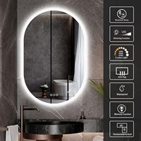 Miroir mural intelligent à écran tactile CF Modern Makeup Vanity avec éclairage LED, miroirs décoratifs pour salle de bain avec éclairage LED