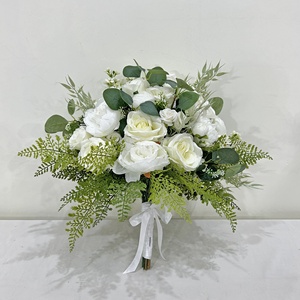 GNW, impresionantes ramos de novia artificiales personalizados, flores atadas a mano, mezcla de realismo con durabilidad, sin marchitamiento decorativo - Product Image 3