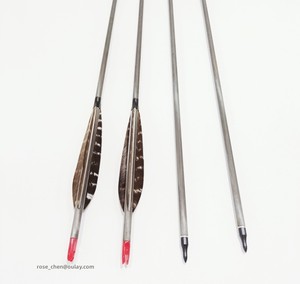 Frecce in fibra di carbonio Manchu taglio piume arco cavallo <span class=keywords><strong>e</strong></span> freccia tiro con l'arco puro carbonio frecce caccia composto di tiro - Product Image 1