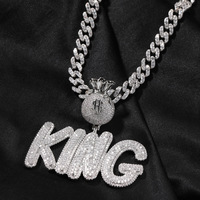 Collier Hip Hop personnalisé plaqué or avec fermoir en forme de signe dollar et lettres audacieuses, cadeau unisexe, style mode européen et américain