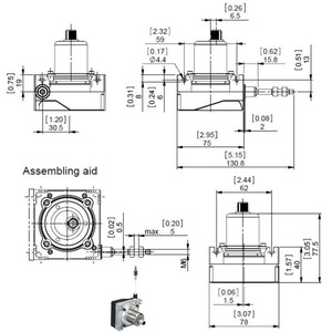 Capteur de déplacement linéaire à fil de traction Posital Fraba LU0-AC005-0413-3D00-PAM, encodeur de mesure 3 mètres - Product Image 2