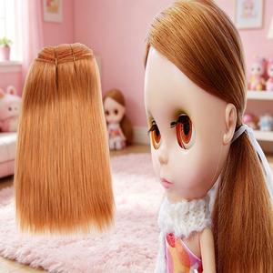 Extension per capelli in pelo di capra di alta qualità per bambole Blythe con occhi grandi fai da te, parrucca per modellini <span class=keywords><strong>giocattolo</strong></span> Henan - Product Image 4