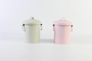 Thùng Rác Sắt Mạ Kẽm Có Nắp, Thùng Đựng Rác Nhà Bếp Bằng Kim Loại Màu Trắng Có Nắp - Product Image 5