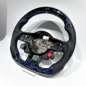 Volant en fibre de carbone forgée bleu LED avec bouton de démarrage et de changement de mode pour Volkswagen MK7 Golf 7 GTI GTE GTD GT - Product Image 4