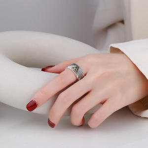 แหวน S925<span class=keywords><strong>ตา</strong></span>สีเงินแท้ของพระเจ้าแหวนคู่รักแบบปรับได้แหวนโลหะสามมิติสุดเท่สำหรับผู้ชายแหวนเครื่องประดับสีเทอร์ควอยซ์ - Product Image 4