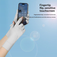 Gants de protection solaire pour femmes, à doigts entiers, anti-UV, respirants, séchage rapide, en nylon, en soie glacée fine, antidérapants, compatibles écran tactile, pour l'été