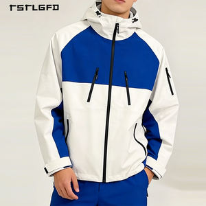 Chaqueta Varsity Personalizada para Hombre, Gruesa, de Nailon Estampado, con Cuello Alto, Capucha, Impermeable, Resistente al Viento, con Cierre Frontal y Logotipo - Product Image 1