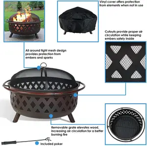 Wholesale 36 Inch Garden Fire Pit Outdoor Camping Fire Pit Wood Burning Fire Pit