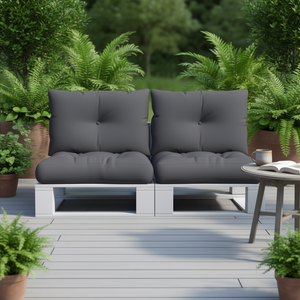 Coussins de palettes d'extérieur 2 pièces en tissu anthracite amovibles lavables pour toutes les saisons - Product Image 2