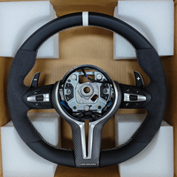Volant M Sport avec garniture en carbone sec et bande supérieure blanche pour BMW F10 F11 F15 F16 F20 F22 F30 F36 M3 F80 M4 F82