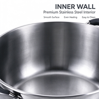 Ensemble de 7 ustensiles de cuisine modernes et écologiques en acier inoxydable, casseroles, faitouts, poêles, poignées en silicone, sans revêtement, compatibles lave-vaisselle