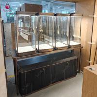 Vitrine de luxe en aluminium et verre pour téléphones portables, bijoux, cigarettes, montres, présentoir à bijoux avec éclairage LED