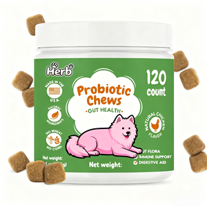 Probiotiques pour chiens OEM ODM Private avec prébiotiques, favorise un microbiome intestinal équilibré - Renforce le système immunitaire, friandises à mâcher souples - Product Image 1
