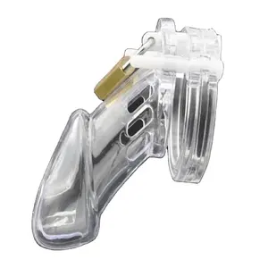 Black /Clear Plastic Male Chastity Device CB6000 Cock Cage Lock for man