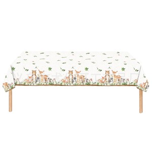 Ensemble de vaisselle de fête sur le thème des animaux de la forêt, 60-80 pièces, assiettes jetables, gobelets, serviettes, nappe, décoration d'anniversaire - Product Image 5