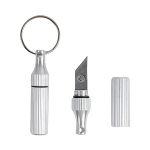Portable Keychain Aluminum Alloy Engraving Knife Mini Capsule Carving Tool Stainless Steel Blade 58mm Length DIY Use - Product Image 2