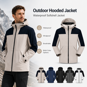 Water Resistant Mens Outdoor Windbreaker Polyester Shell Custom Logo For Hiking Camping Travel Team <b>Jacket</b> - Product Image 1