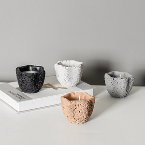 Ensemble de pots de bougies en <span class=keywords><strong>cire</strong></span> de soja parfumée en béton imperméable, faits à la main, écologiques, style nordique, personnalisables pour l'aromathérapie de Noël - Product Image 4