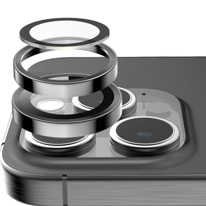 ขายร้อนสีเงินแหวนกล้องตัวป้องกันเลนส์กระจกป้องกันหน้าจอสําหรับ <span class=keywords><strong>iPhone</strong></span> <span class=keywords><strong>11</strong></span> 12 13 14 15 - Product Image 3