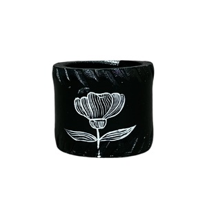 Pot de fleurs décoratif élégant pour table, pot de fleurs d'intérieur, décoration de la maison, salon, bureau, support pour plantes vertes noires - Product Image 1