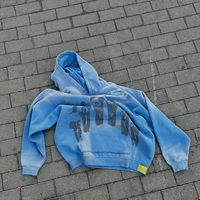 Sweat à capuche de style hip hop vintage délavé à l'acide pour hommes, col à capuche 100% coton pour l'hiver