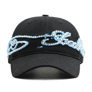 Gorra de Papá con Letra Bordada en 3D Personalizada de Alta Calidad |   Gorras de Béisbol de Algodón con Pedrería al por Mayor - Product Image 2