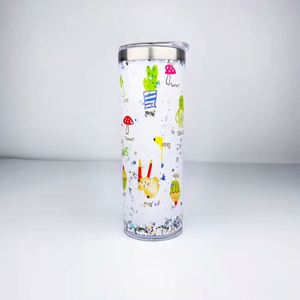 20oz Sublimation Craft Blank Tumbler <b>Snow</b> <b>Globe</b> Straight Skinny Glitter Holiday Festival Gift Water Cup - Product Image 3