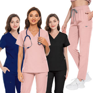 Viaoliカスタムサービスサポートノベルティ医療ナーススクラブユニフォームデザイン半袖スクラブトップスタックパンツ - Product Image 3