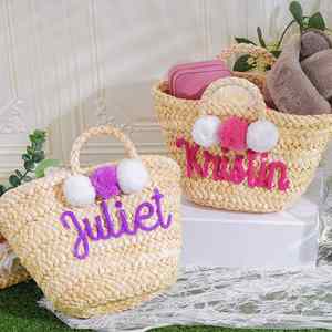 Tote <b>Bag</b>, Custom Straw Travel Beach <b>Bag</b> With Name, <b>Bridesmaid</b> Basket, Bridal Shower <b>Gift</b> - Product Image 2