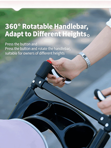 Poussette légère pour <span class=keywords><strong>chien</strong></span> Petop <span class=keywords><strong>avec</strong></span> roues avant pivotantes à 360 degrés et panier de rangement, chariot de voyage portable, pliage en un clic - Product Image 4