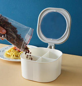 Новинка, креативная коробка с дозатором для специй, перца, 4 решетки, герметичный флакон для хранения приправ с ложкой, легко моется, органайзер для специй - Product Image 5