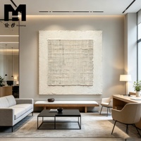 Tableau mural sur toile peint à la main, texture 3D épaisse, ligne artistique minimaliste Wabi Sabi, peinture à l'huile faite à la main avec cadre, décoration intérieure