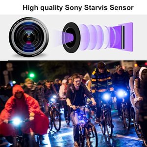 กล้องบันทึกวิดีโอบนจักรยาน กล้องแอคชั่นสปอร์ต UHD 4K/1080P กล้องบันทึกภาพกันน้ำสำหรับจักรยานและมอเตอร์ไซค์ ควบคุมผ่านแอพ อุปกรณ์เสริมสำหรับจักรยาน - Product Image 4