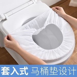 Fundas desechables para asientos de inodoro, cobertura total, tela no tejida gruesa e impermeable para mujeres embarazadas y posparto - Product Image 3