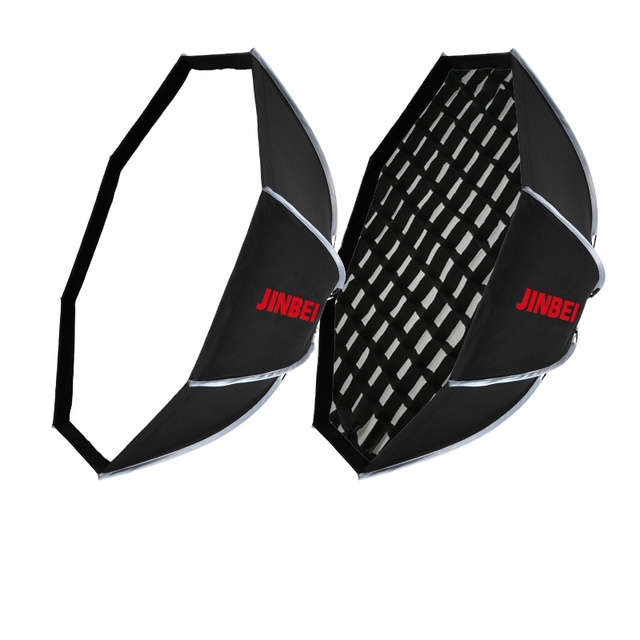 JINBEI KE- 120cm Parabolic Quick Set-up Foldable Octagon Soft Box with Grid Photography Studio Soft Box Bowens Mount