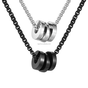 Collana con ciondolo con perline da uomo incisa su misura in acciaio inossidabile padre papà marito gioielli rondella collana con nomi di famiglia - Product Image 5