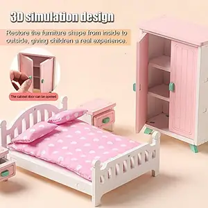Лидер продаж на Amazon, миниатюрный деревянный кукольный домик, игрушка, набор мини-мебели для гостиной, аксессуары, миниатюрный кукольный домик для девочек