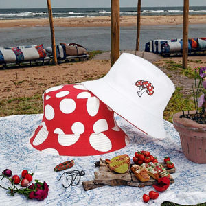 Sombrero de Sol Deportivo, de Viaje, Unisex, de Algodón, Reversible y Ajustable, con Diseño Creativo de Dibujos Animados de Hongos - Product Image 3