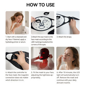 <span class=keywords><strong>Masque</strong></span> facial LED infrarouge sans fil pour usage domestique, thérapie par lumière rouge, personnalisable avec étiquette privée 510K - Product Image 3