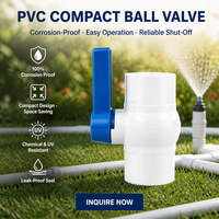 Robinet à bille en PVC blanc durable, vanne d'arrêt d'eau en plastique avec poignée bleue pour l'irrigation, le jardinage et l'agriculture – Marché Inde, Pakistan, Afrique