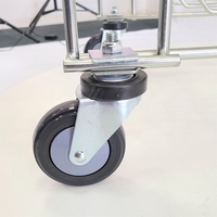 Chariot de magasinage à 4 roues avec cadre en fer robuste à l'extérieur pour les achats de légumes en acier plastique durable