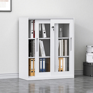 Nhà Máy Moveable Thép Tổ Chức 2-Cửa Có Thể Khóa Kim Loại Thủy Tinh Lưu Trữ Hồ Sơ Tủ Cho Nhà Bếp & Phòng Khách Hiển Thị - Product Image 1