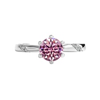 Penjualan langsung produsen 925 perak murni 0,5 ct cincin pertunangan pernikahan untuk wanita klasik Moissanite 5 tahun retensi warna