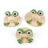 Chapeau de paille créatif pour animaux de compagnie avec hélice rotative, oreilles de grenouille et de lapin amusantes, casquette de soleil réglable pour chien, chapeau d'été pour chaton, idéal pour l'extérieur et la plage
