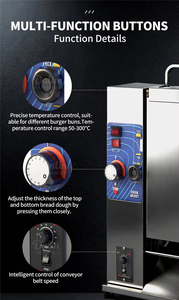 Tostadora de pan para hamburguesas con cadena vertical, velocidad y temperatura ajustables, tostadora automática de pan con cinta transportadora para sándwiches y hot dogs - Product Image 6