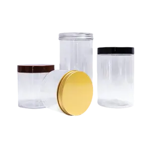 Cosmetic food packaging 120ml 150ml 200ml 250ml 300ml PET plastic cosmetic cream jar with variety lid option storage jar