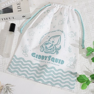 Sac de rangement en sergé de coton imprimé avec logo personnalisé pour maillots de bain, pochette en mousseline de coton de haute qualité pour emballage de chaussures et vêtements, vente en gros - Product Image 3